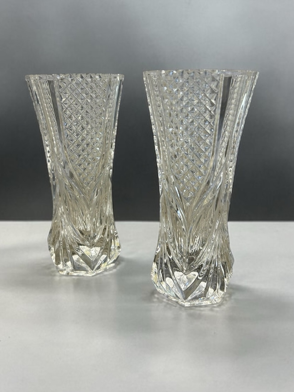 Set of 2 Vintage Cristal d'Arques "Royale" Lead Crystal Vases - 5"